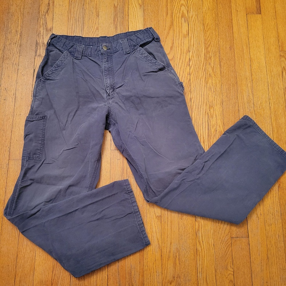Carhartt 34x34 Work Pants Navy Blue Canvas Carpenter Loose Fit B151 Gorpcore